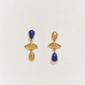 NEW IN BOX Pamela Love Eye Lapis Teardrop Earrings